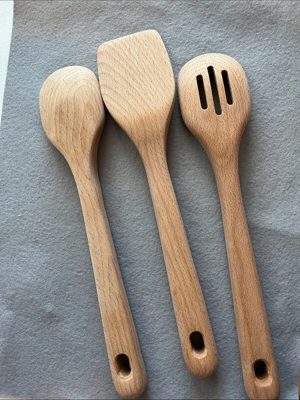 OXO Wooden 3-Piece Cooking Spoon & Spatula Set - Light Natural